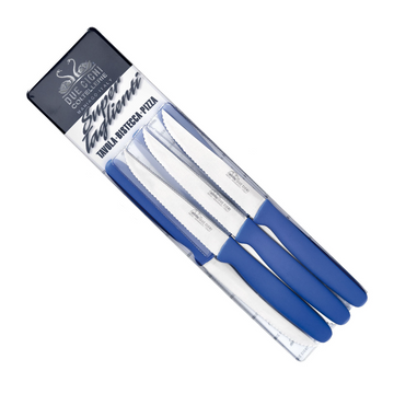 Basics 6 Piece Serrated Pizza Knife Set with Blue Handle